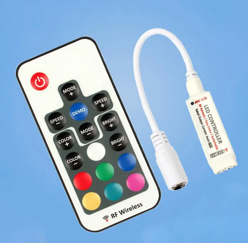 17 Keys RGB Mini RF Wireless Controller LED Dimming Remote Control adjustable LED Strip light 5050/3528/5730/5630/3014 P1