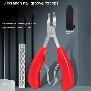 Nagelknipser aus Edelstahl, gebogene Nase, Nagelhaken, schräger Mund, Nagelknipser, Nagelrille, schräge Spitze, Schere, Nagelhautzange