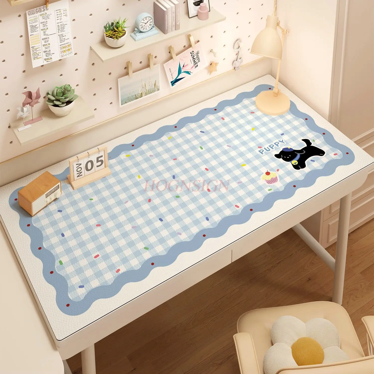 1pcs-checkered-desk-pad-children's-learning-desk-cartoon-desktop-pad-wear-resistant-desk-top-pad
