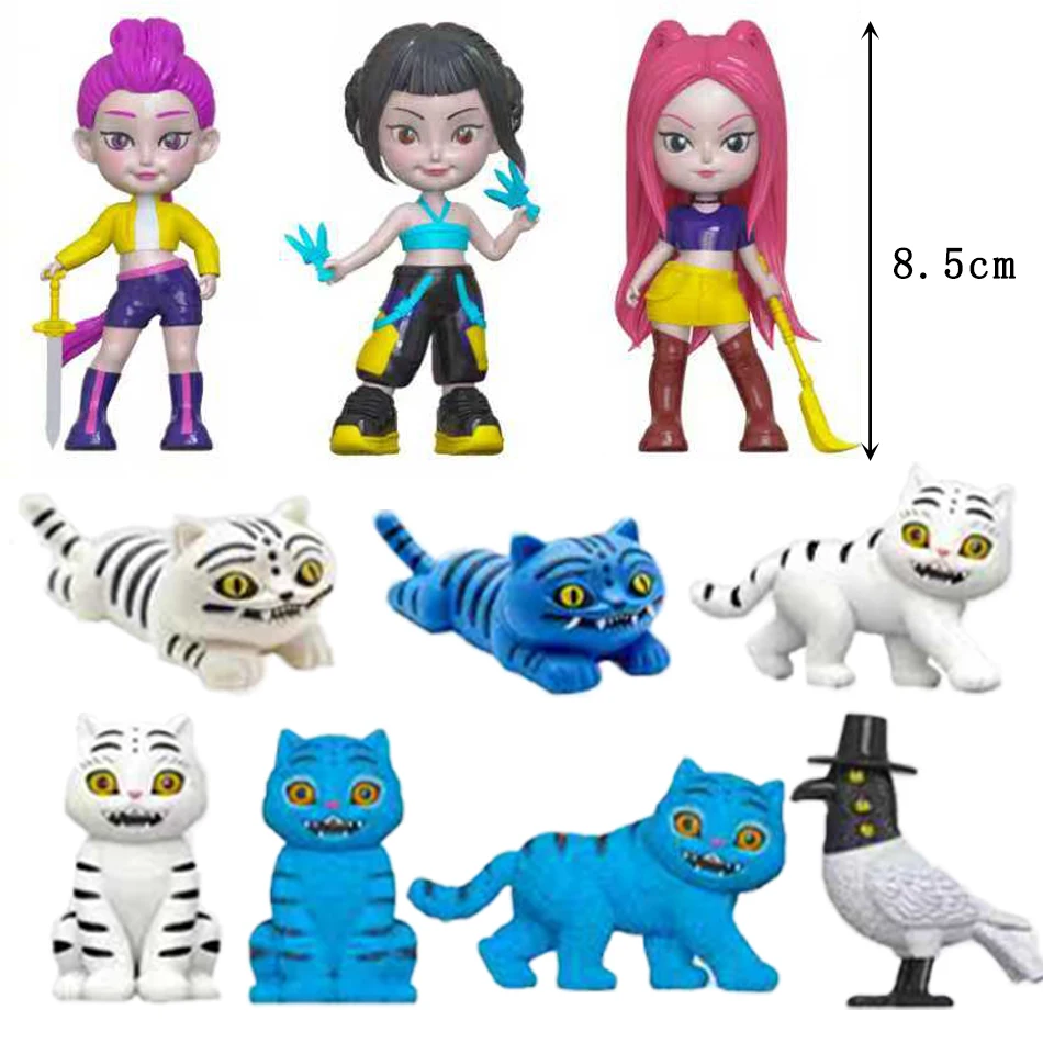 1-24 Uds Anime kpop cazadores de demonios figura k-pop cazadores de demonios rumi mira zoey estatua de tigre juguete decoración de mesa adornos regalos