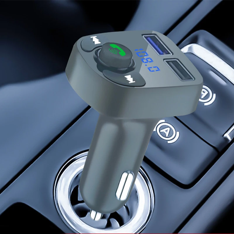 Car Charger For Cigarette Lighter Smart Phone USB Adapter Mobile Phone Charger Dual USB Digital Display Voltmeter Fast Charging