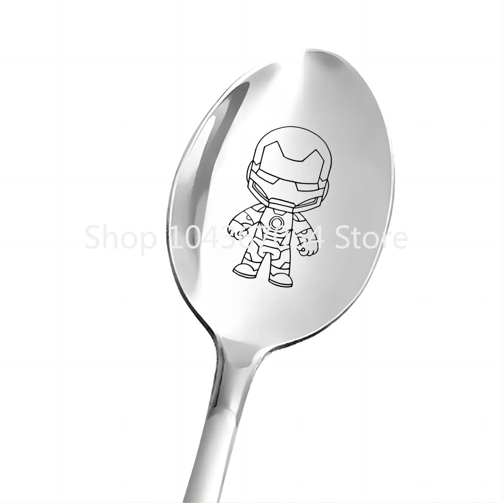 Marvel Spiderman Stainless Steel Spoons Cartoon Dessert Coffee Spoon Creative Holiday Gift Kitchen Ware Xmas Birthday Supplies