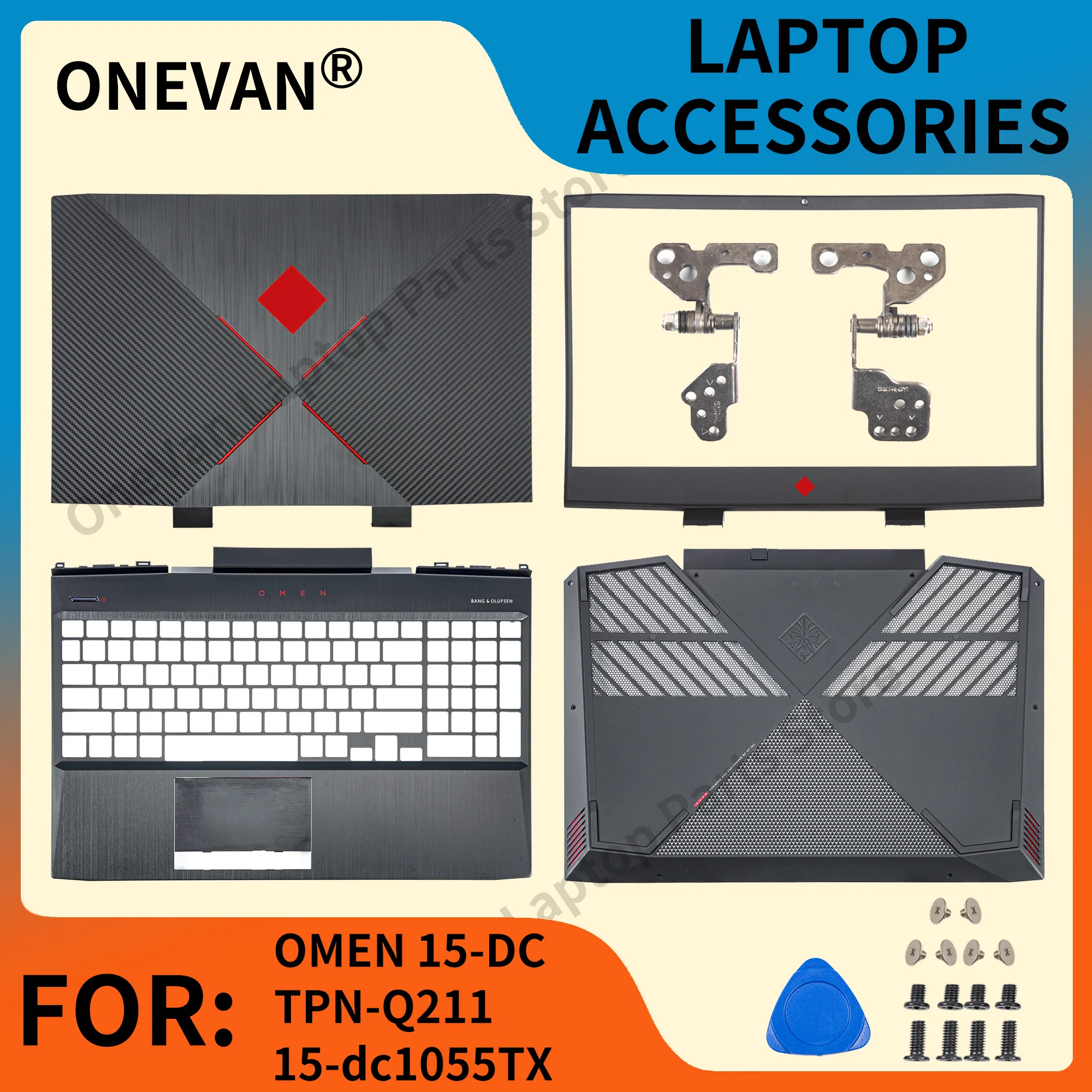 

New Case For Laptop For HP Omen 4/5 15-DC TPN-Q211 Air Outlet New Cooling Cover Notebook Top Panel Bezel Palmrest LCD Cover