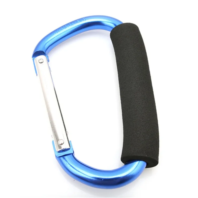 Großer Karabiner, Kinderwagen-Haken, Organizer, Aluminium, D-Ring, Federverschluss, Schlüsselanhänger-Clip, Tragegriff zum Aufhängen von Geldbörsen, Einkaufstaschen – Detail 32