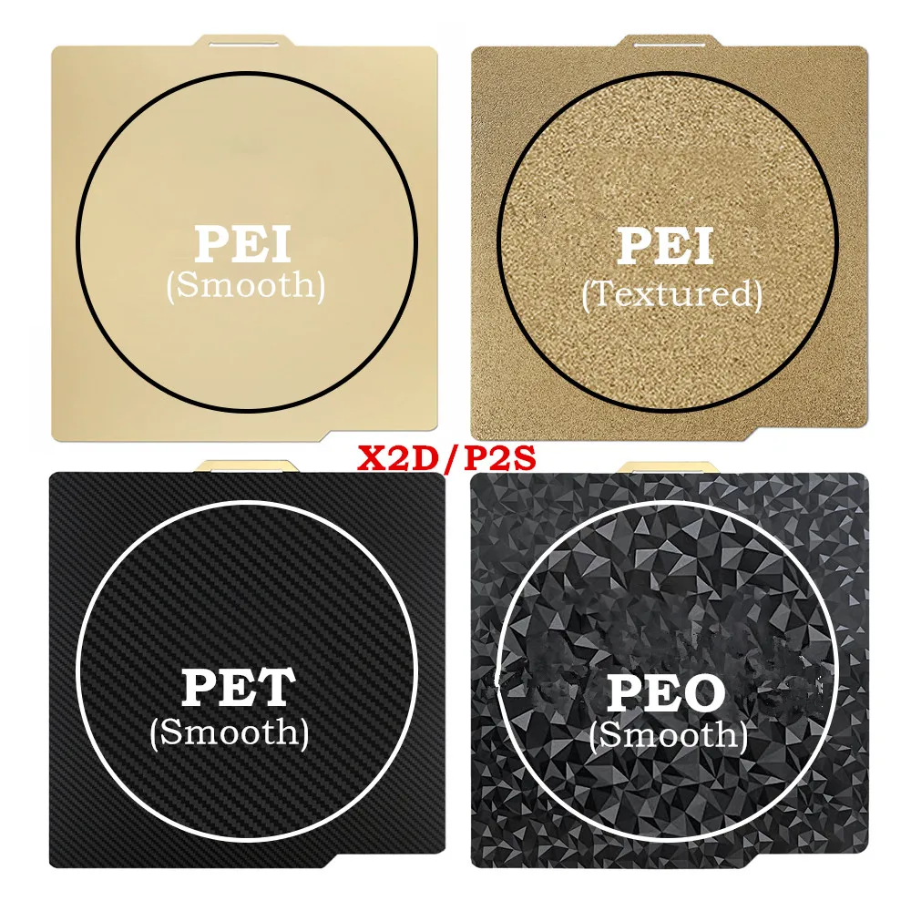 Bambulab X2D Build Plate Smooth Carbon Fiber PEI Textured Double Side Printing Spring Steel Sheet for Bambu Lab X2D P2S Printer