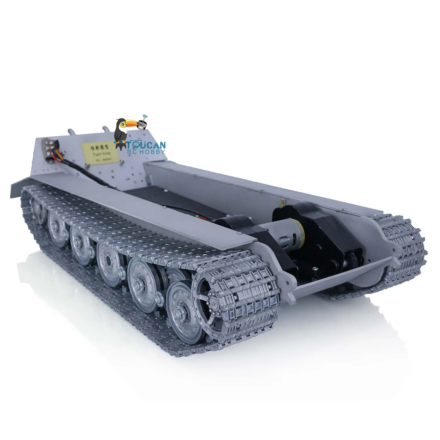 Full Metal RC Tank Chassis for Heng Long 1/16 German King Tiger II Remote Control Tracked Vehicle Steel Gearbox DIY Part TH20560