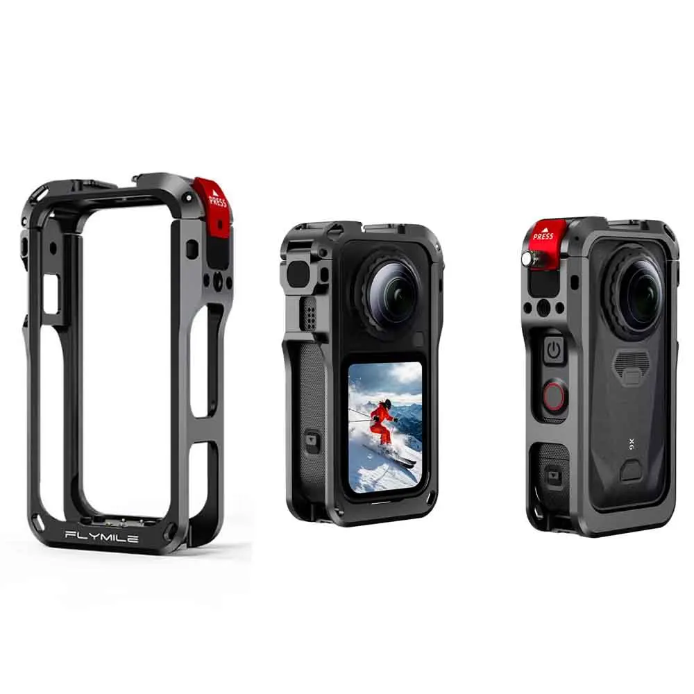 for Insta360 X6 Aluminum Alloy Protective Case Camera Drop Resistant Frame with Lens Cover Action Camera Accessories