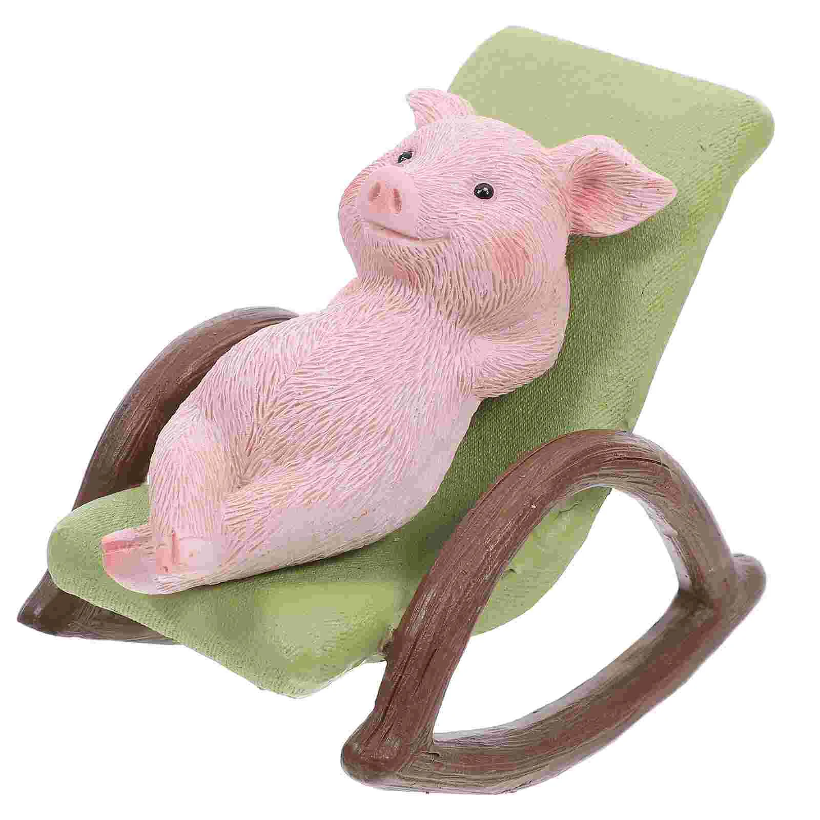 

Rabbit Toys Animal Statue Garden Decor for outside Outdoor Statues Yard Pig Large Rocking Chair Decorations