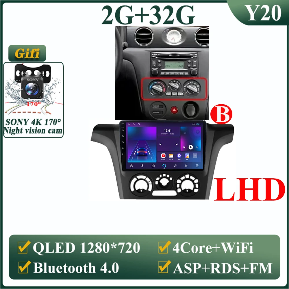 2K Android 16 autoradio voor Mitsubishi Outlander 1 2002-2008 multimediaspeler GPS navigatie Carplay split screen 2K