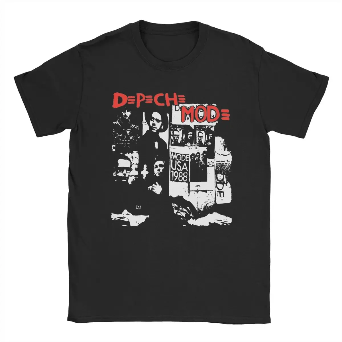 Depeche Cool Mode Band Metal Rock Music Men's T Shirts Humorous Tee Shirt Short Sleeve Round Neck T-Shirts Cotton Plus Size Tops