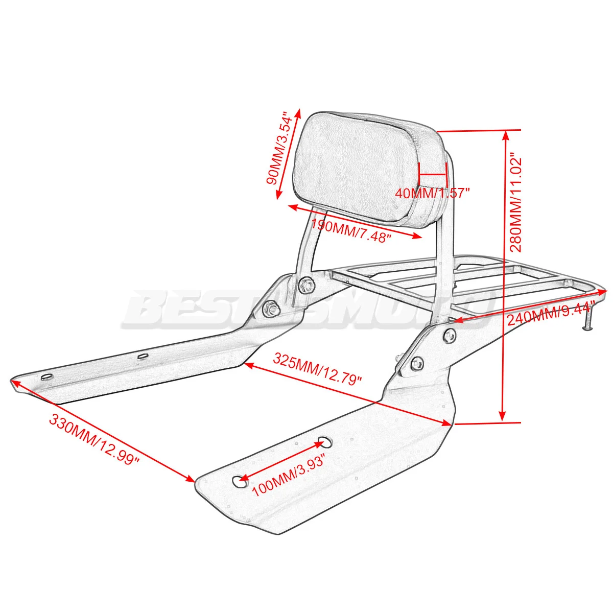 Motorcycle Backrest Sissy Bar Luggage Rack For Honda CTX700 CTX700D CTX700N CTX700ND 2014 2015 2016 2017 2018 2019 2020