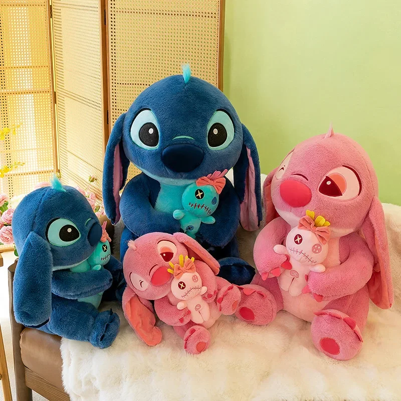 35/75cm Disney Lilo und Stich Plüschtiere Anime Plüsch Stoff Puppen Kawaii Engel Scrump Soft Pink ausgestopft Geschenk Kinder Weihnachten