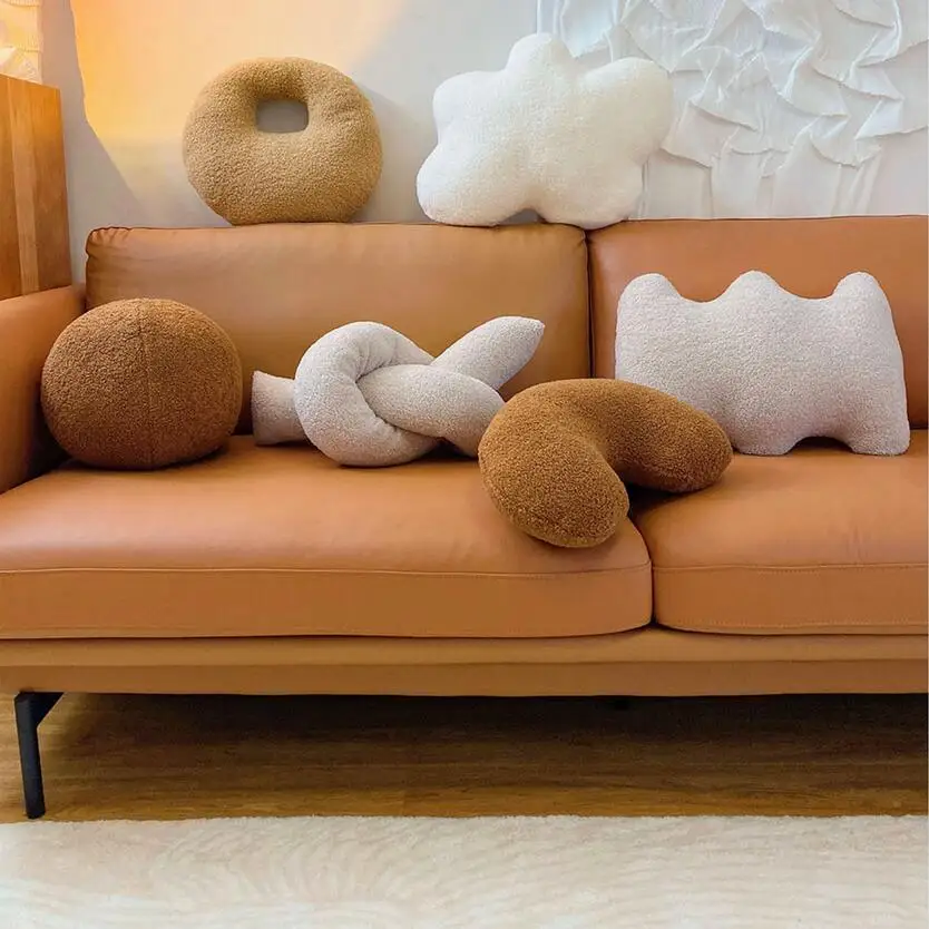 Nordic Luxury Knot Ball Flower Plush Pillow Baby Bed Cushion Living Room Sofa Decorative Throw Pillows Kids Toys Photo Props