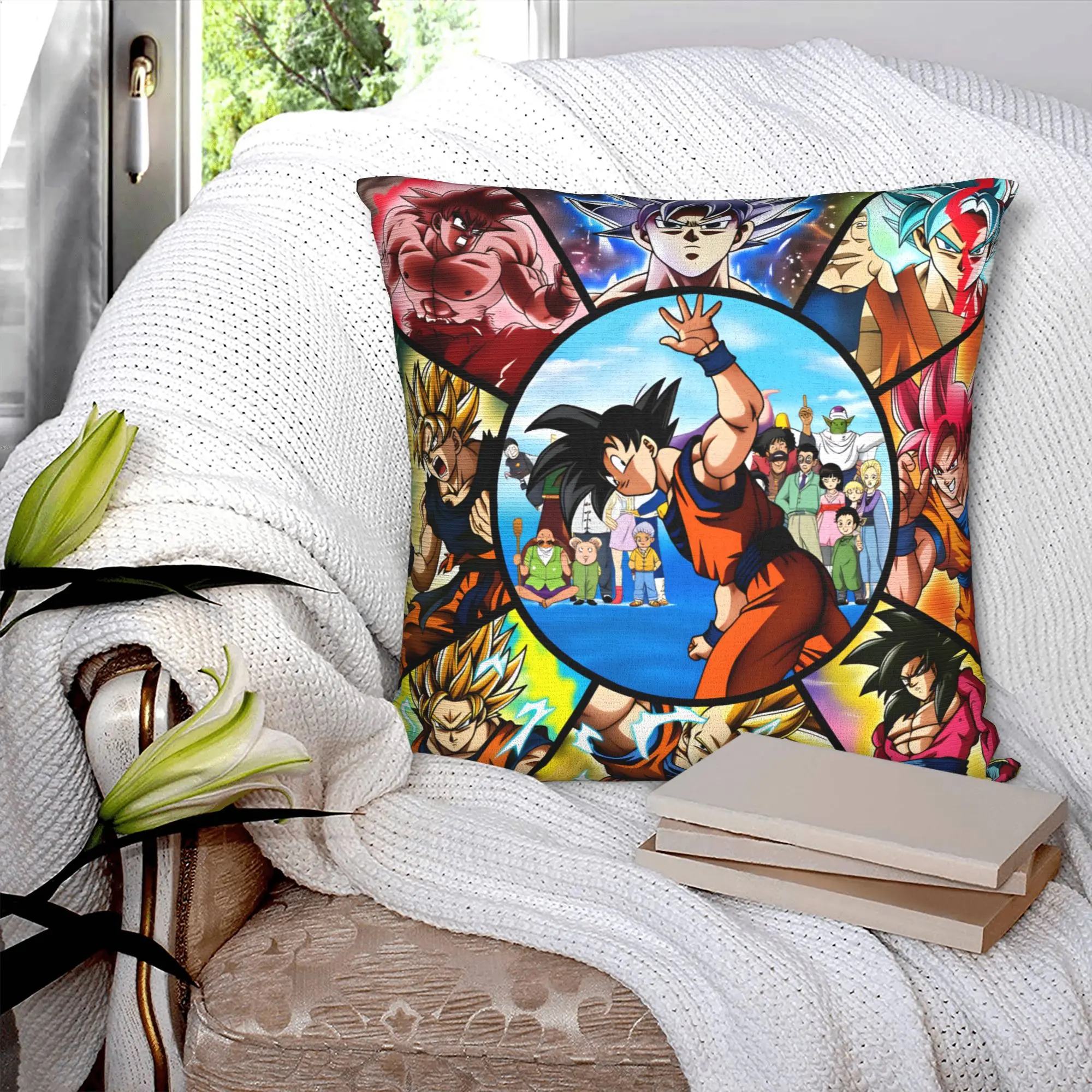 Goku Dragon Ball Kaioken Super Saiyan God Luxury Throw Pillow Covers Bedroom Decoration Ultra Instinct Cushions for Sofa