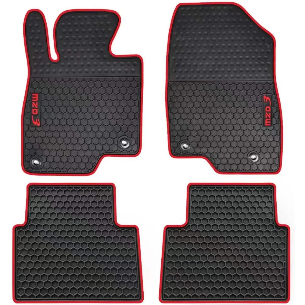 

Custom Fit Car Floor Mats 2014-2018 Odorless Washable Heavy Duty All Weather Rubber Liners Christmas Red