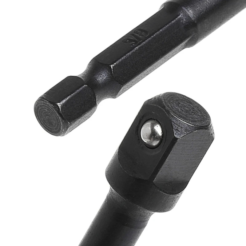 3 Pcs Socket Adapter Set Hex Shank To 1/4 3/8 1/2 Inch Impact Driver Drill Bits