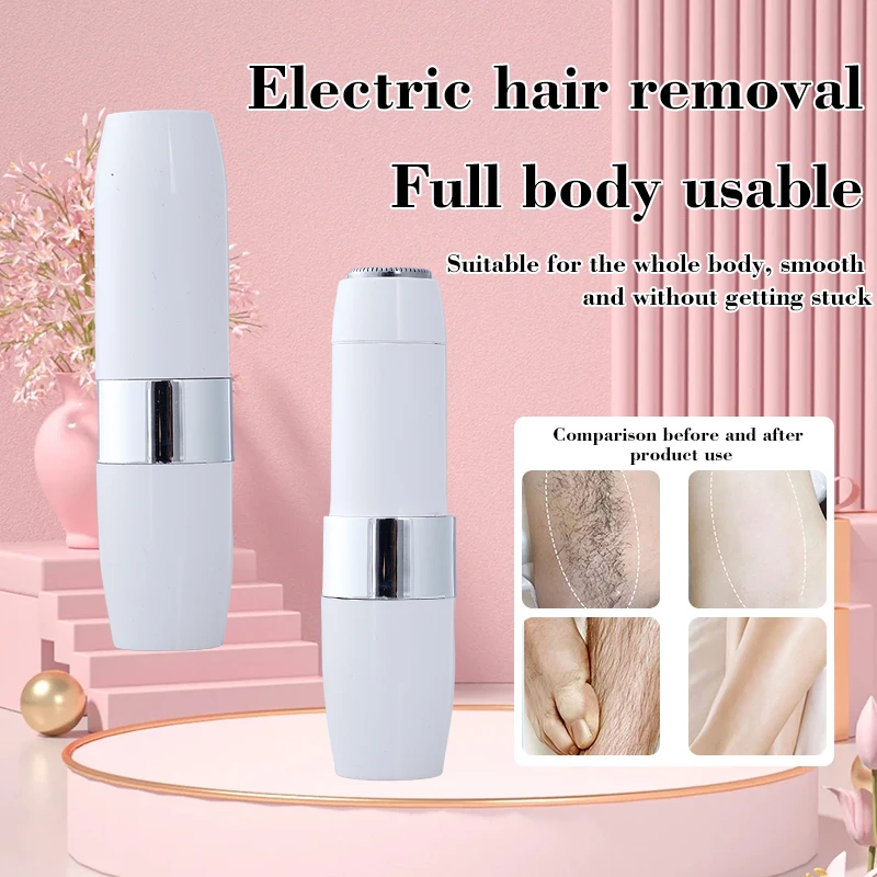 Women Electric Hair Removal Device Rotating Facial Bikini Trimmer Mini Shaver for Eyebrow Legs Underarm Upper Lip
