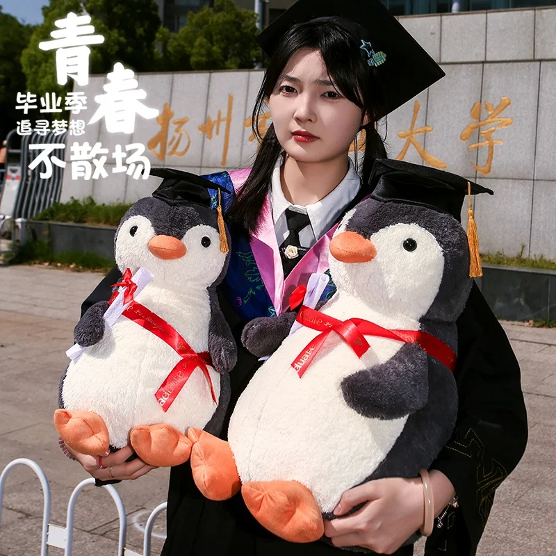 12-46 cm Carino Laureato Dr. Pinguino Peluche Animali di Peluche Del Fumetto Pinguino Peluche Bambole Regali di Laurea per le Ragazze HomeDecor