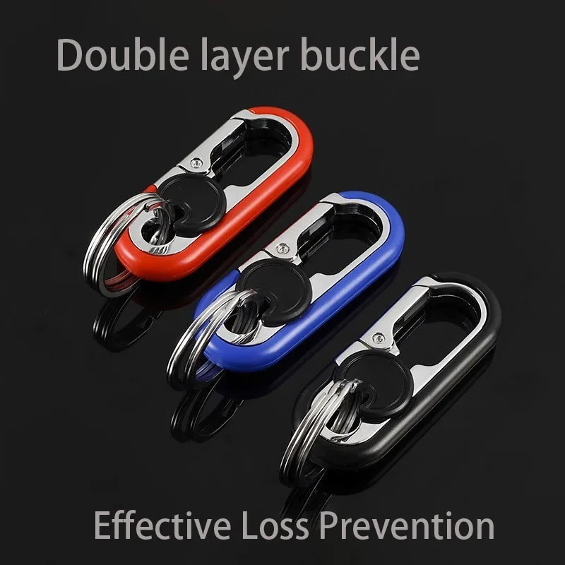 Keychain Buckle for Men Stainless Steel Key Ring Key Chain Hook Outdoor Carabiner Climbing Keyfob Accessories