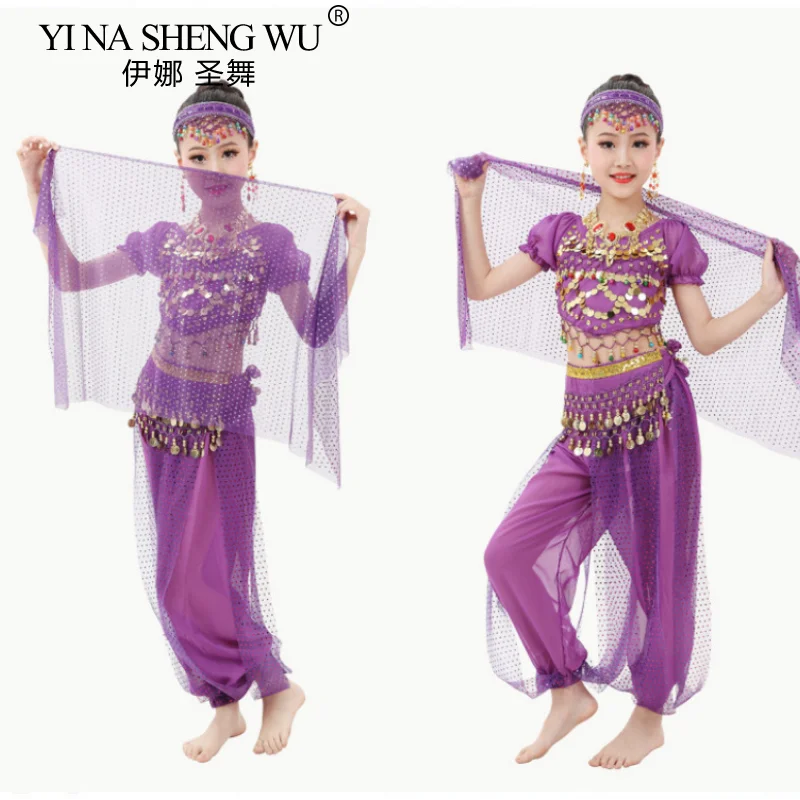 Kids Belly Dance Costumes Set Oriental Dance Girls Belly Dancing India Belly Dance Clothes Bellydance Child Kids Indian 8 Colors