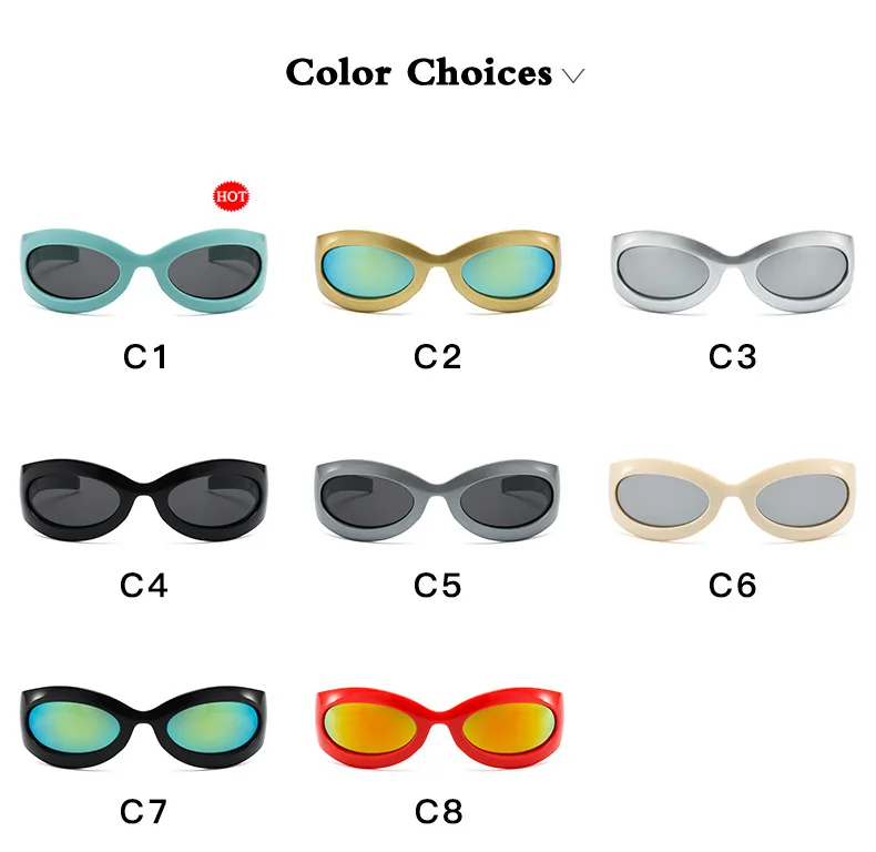 Übergroße Y2K-Sonnenbrille für Damen, trendig, großer Rahmen, Vintage-Sonnenbrille, modisch, futuristisch, Punk, Silbertöne, 2000er-Jahre – Detail 4