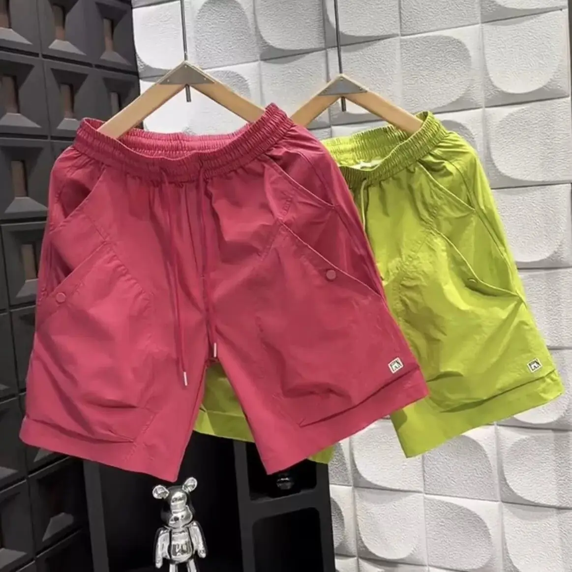 Fashion 2026 Men's Trendy Brand Fashion Loose Tooling Casual Pants Summer Thin Splicing Quick-drying Breathable Sports Shorts