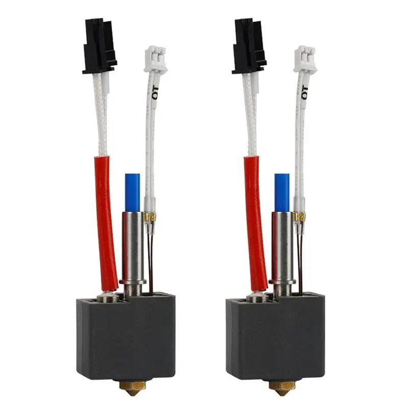 

AY14 -2Sets Hot End Kit For Kingroon KP3S V1 24V 60W 0.4Mm Brass Nozzle Thermistor Heater Throat Hotend Kit