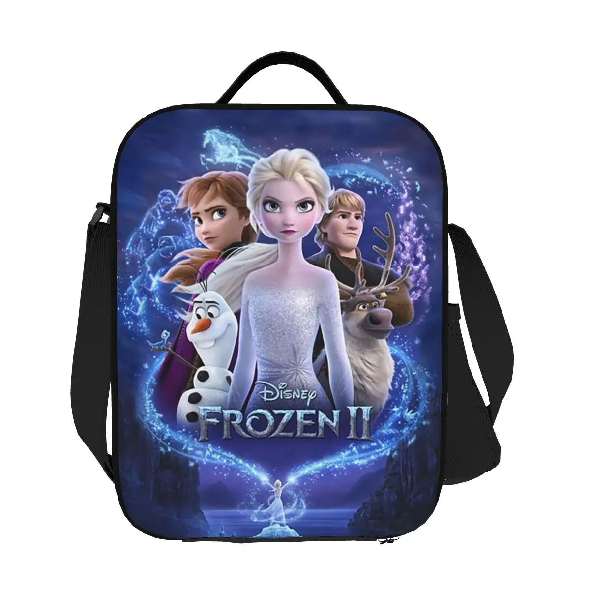 Custom Frozen Elsa Anna Insulated Lunch Bags for Camping Travel Animated Movie Waterproof Thermal Cooler Lunch Box Women Kids