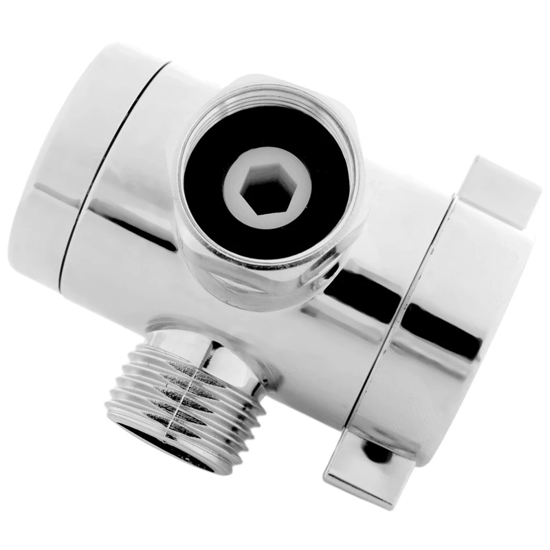 ABS Chrome 3 Way Diverter Hose Fitting T Shape Adapter Connector For Angle Valve Hose Bath Shower Arm Toilet