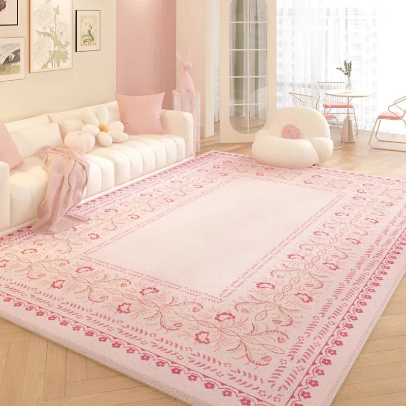 Korean Style Living Room Decoration Pink Carpet Fluffy Soft Cloakroom Floor Mat Large Area Rugs for Bedroom Home Thick Plush Rug