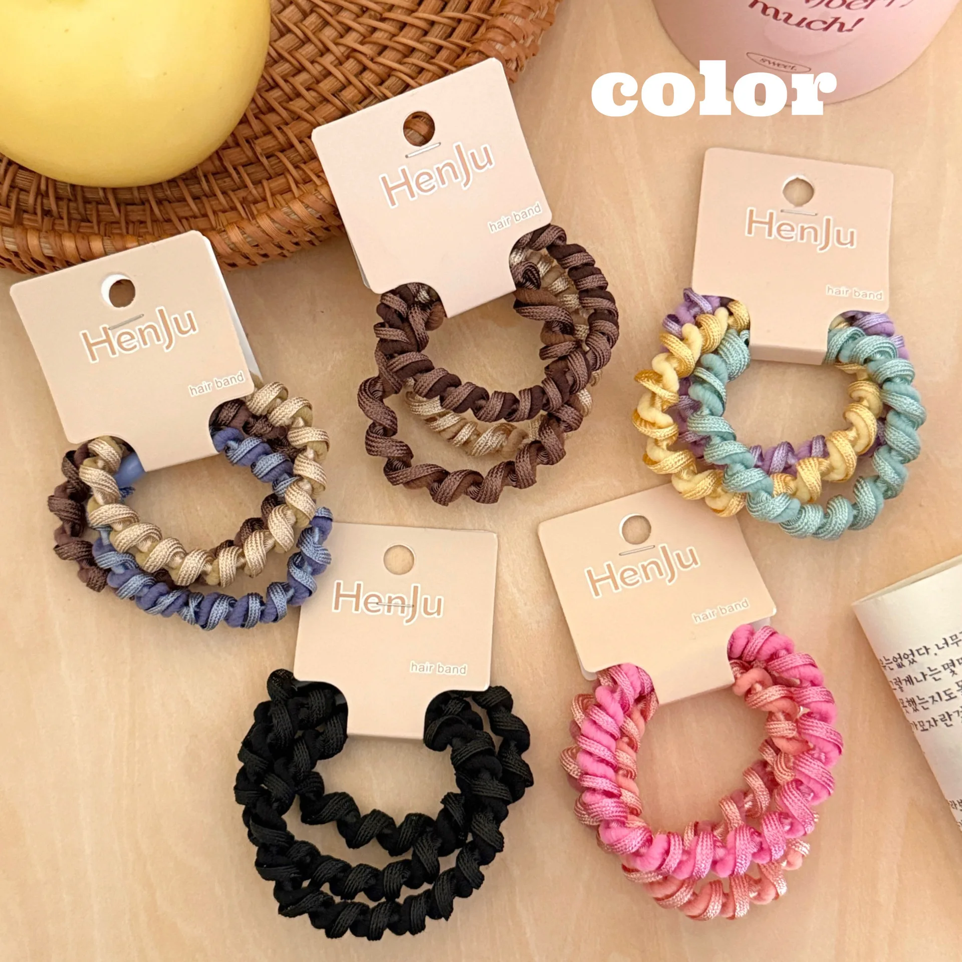 

3/15 шт. простая закрутка жареного теста, красочная высокоэластичная кожаная веревка для волос, прочная веревка для головы, завязка для волос, петля для волос из конского хвоща