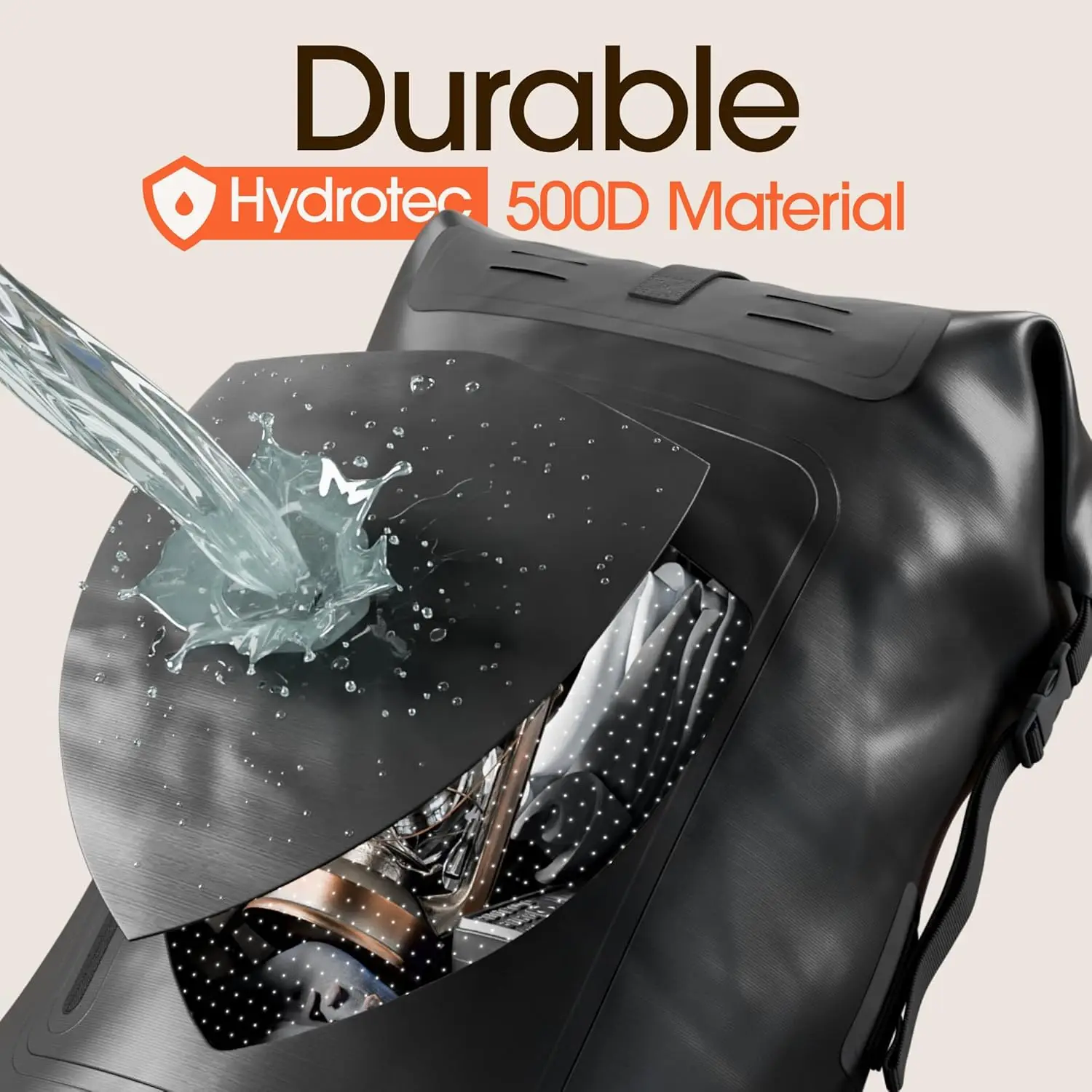 Earth Pak Waterproof Backpack - Heavy Duty Hiking Backpack - Roll-Top Closure Bag - Cushioned Dry Bag Waterproof Phone Case