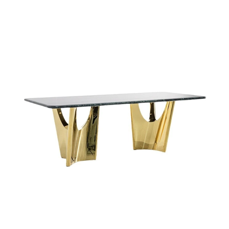 Marble dining table light luxury home rectangular high-end