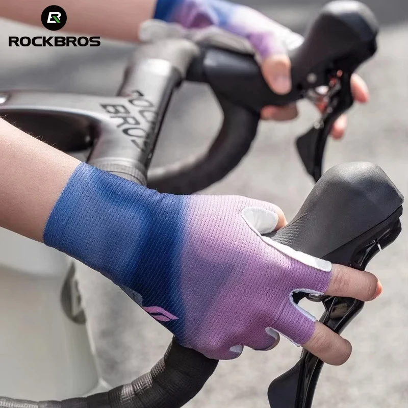 

ROCKBROS Cycling Gloves Women Summer Breathable Half Finger Gloves Sport Quick Dry Urltra-Light Road Bicycle Mtb Gloves For Bike