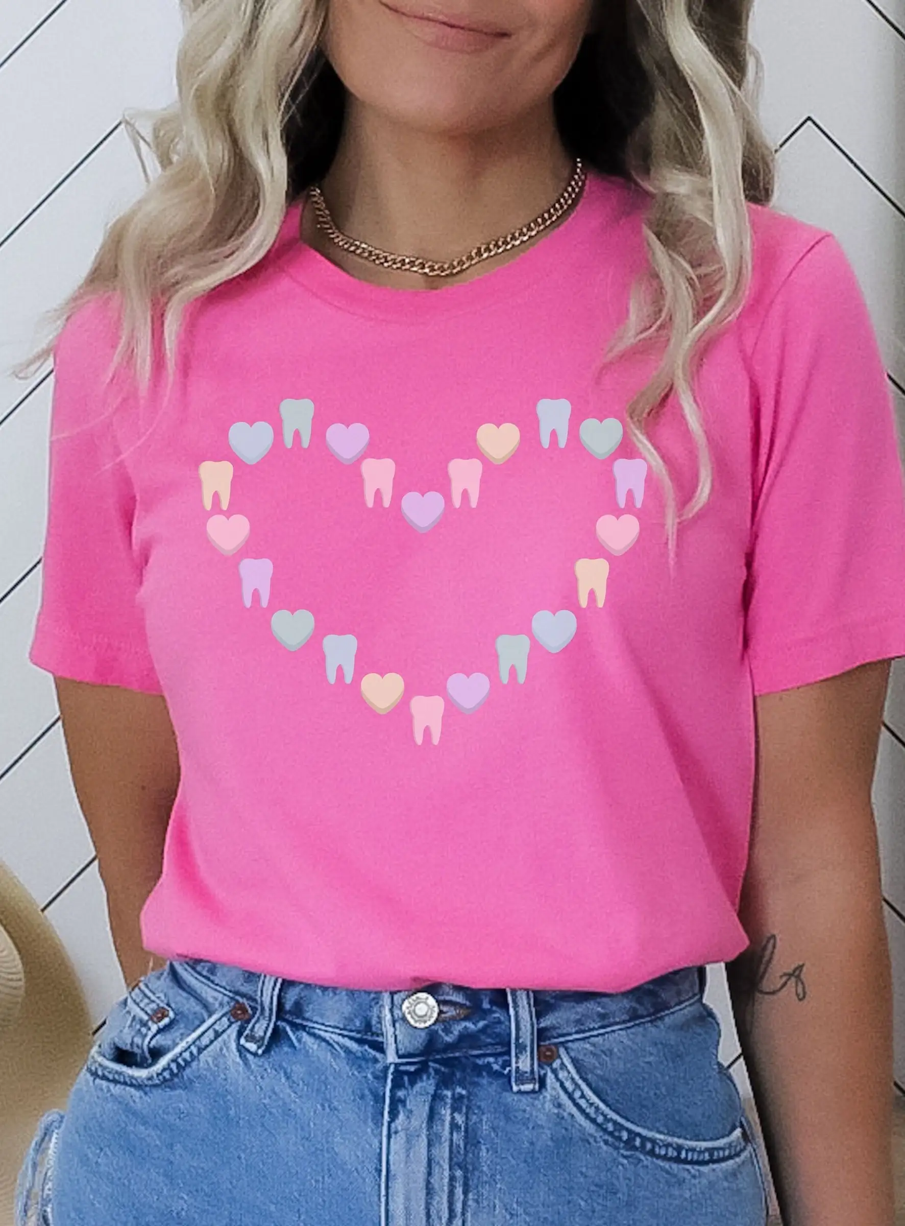 Valentine'S Day Tooth T Shirt Dental Tech Hygienist Rda Valentine Candy Hearts Dentist Valentines