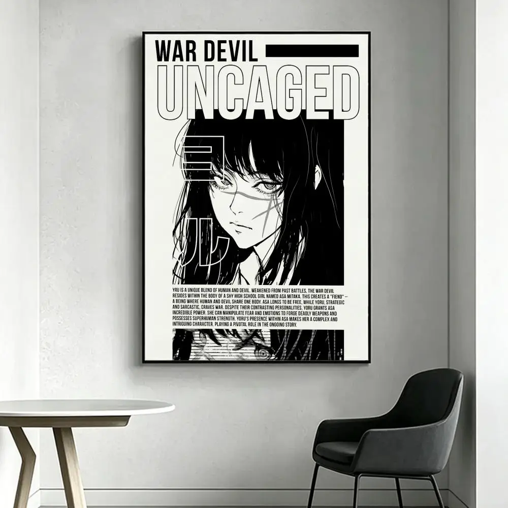 Anime C-Chainsaw M-Man Poster HD-Kunstdruck, wasserfest, selbstklebend, Wanddekoration, Heimdekoration (Wohnzimmer, Schlafzimmer, Bar), ästhetisch – Detail 22