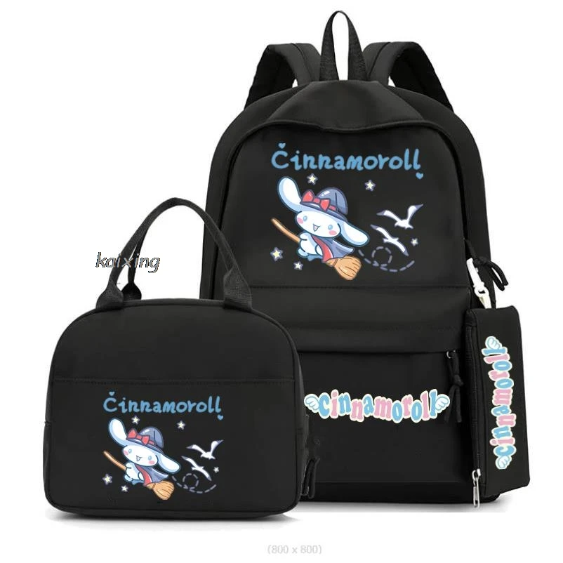 New 3Pcs Cinnamoroll Melody Backpack With Lunch Bag Rucksack Casual School Bags for Student Teenagers Sets Birthday Gift