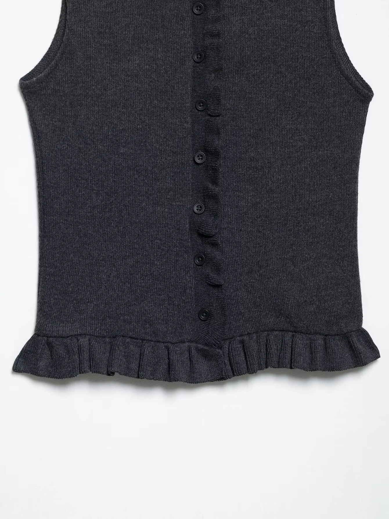 2025 Women's Summer New Product Sweet And Sexy Stacked Decoration Soft Round Neck Sleeveless Knitted Top