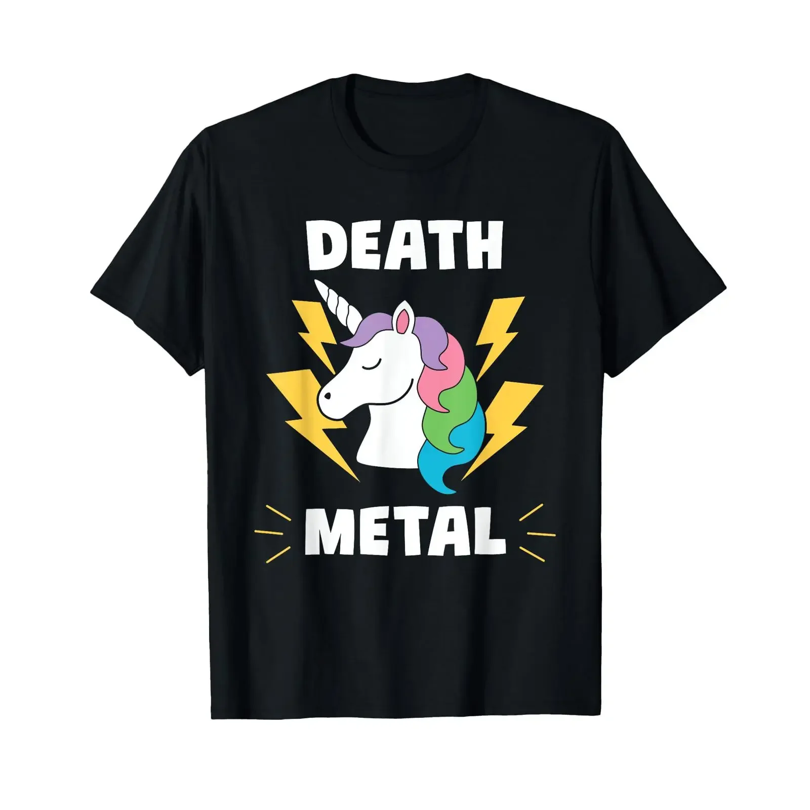 Death Metal Einhorn I Süßes Rockfestival-Konzert-T-Shirt, schwarz, Vintage, gewaschen, Unisex, Designerkleidung, Mode