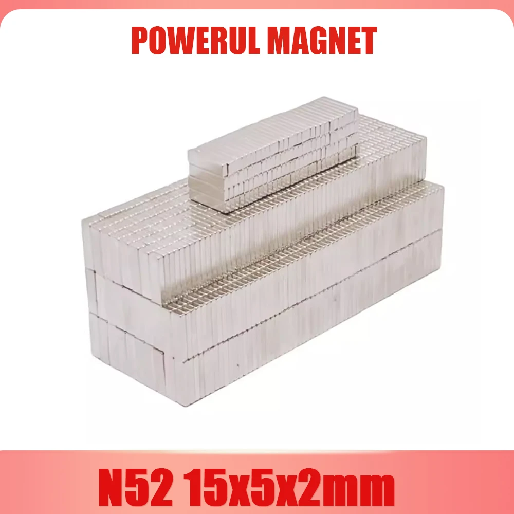 N52 15x5x2 Block Super Strong Magnetic Magnets 15mm*5mm*2mm Permanent Neodymium Magnet 15x5x2mm N52 15*5*2