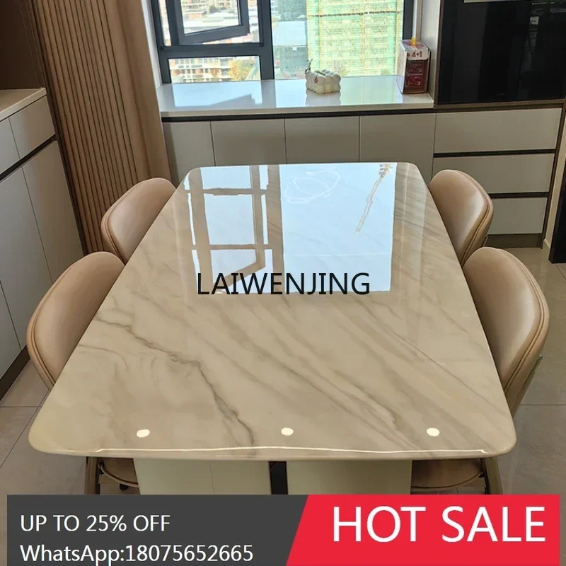 CF cream wind microcrystalline stone dining table French high-end natural marble modern simple table