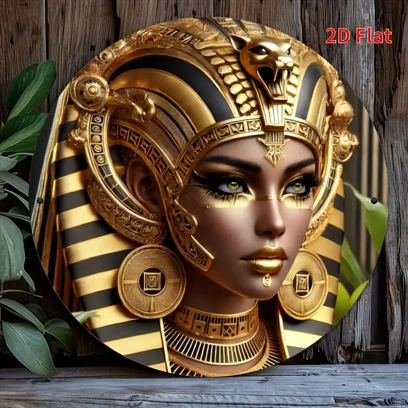 طباعة مسطحة ثنائية الأبعاد، قطعة واحدة، تصميم كويا مصري، طباعة مسطحة ثنائية الأبعاد، علامة معدنية دائرية مقاس 7.87 × 7.87 بوصة