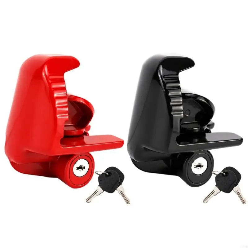 Trailer Coupler Lock, Enclosing Trailer Coupler Lock with Enclosing Shell and Internal Clamping Head, Key-Operated Control H9EE