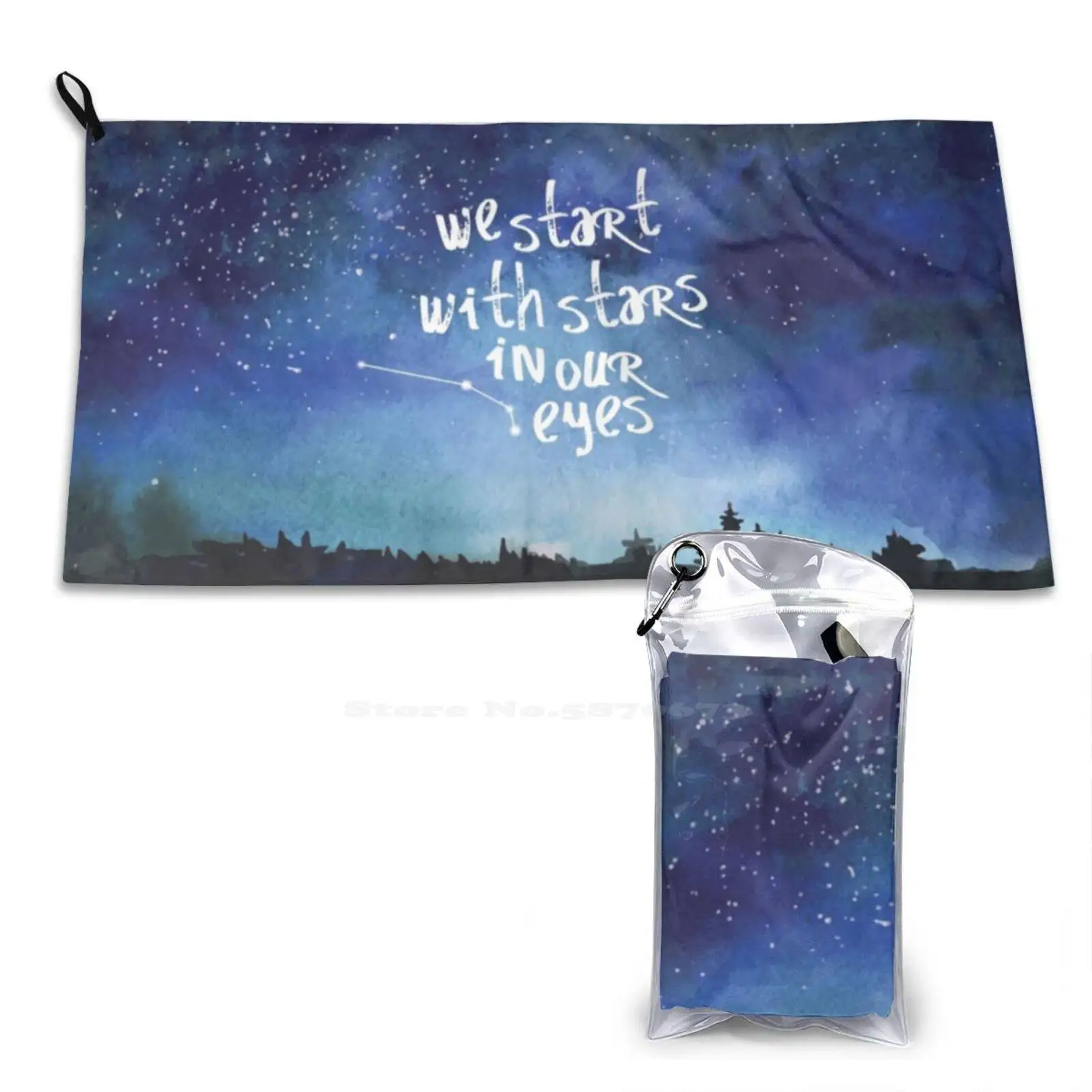 Stars In Our Eyes-Aries Soft Towel Quick Dry Beach Towel Dear Evan Hansen Stars In Our Eyes Aries Zodiac Broadway Quote Theater