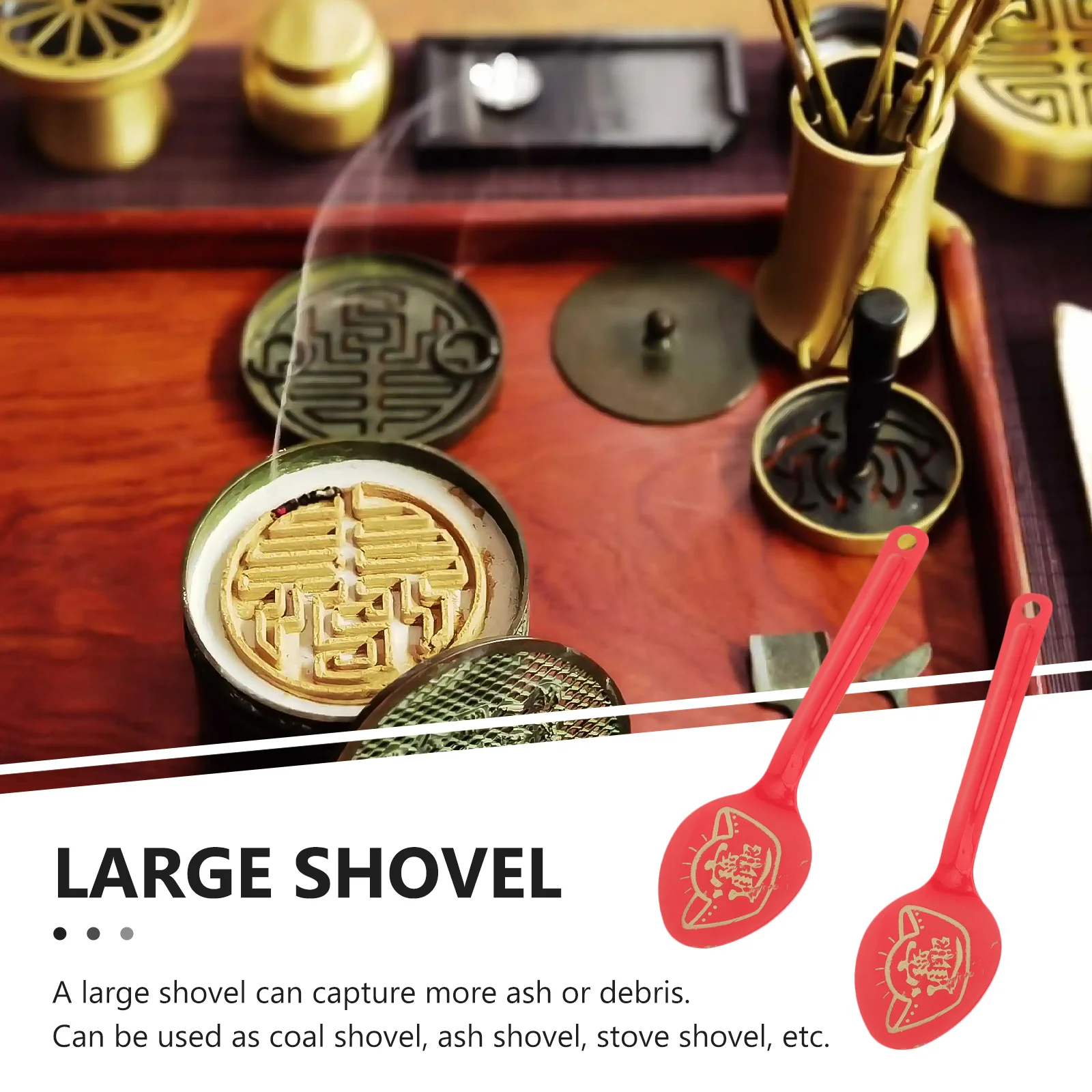 

2Pcs Metal Ash Shovel Large Coal Stove Fireplace Cleaning Tool Ergonomic Short Handle Fire Pit Accessory