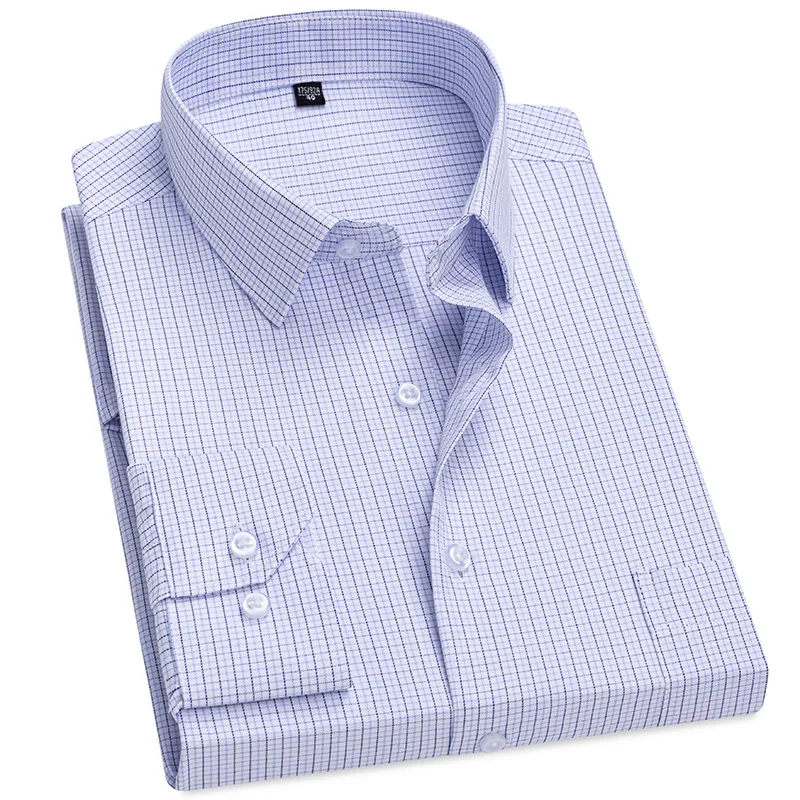 New Cotton Shirt Men's Long-sleeved Striped White Shirt Business Man