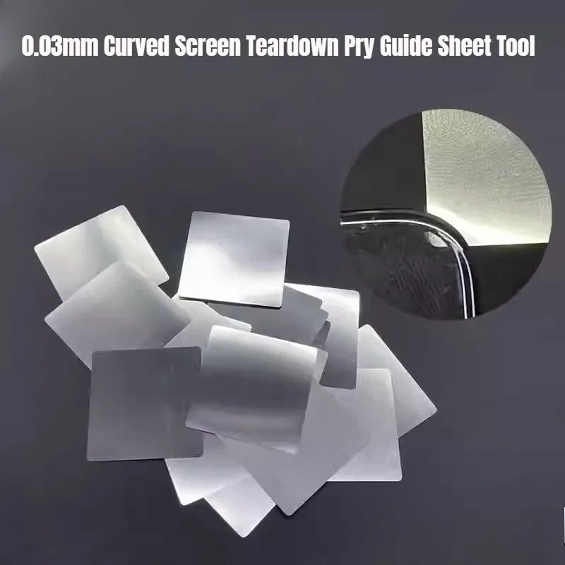 10 piezas de palanca de apertura de acero inoxidable de 0.03mm para desmontaje de pantalla LCD de Samsung iPhone, herramienta de reparación reutilizable ultra delgada 3