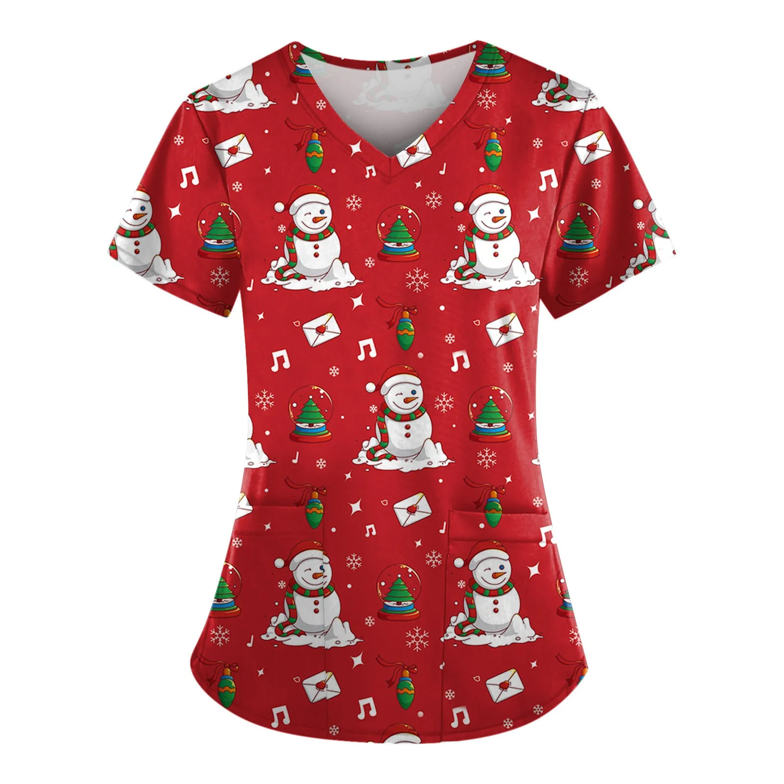 Women Christmas Medical Uniform Scrub Top Reindeer Surgical Uniforms Nurse Uniform Uniforme De Enfermera Para Mujer Uniformes