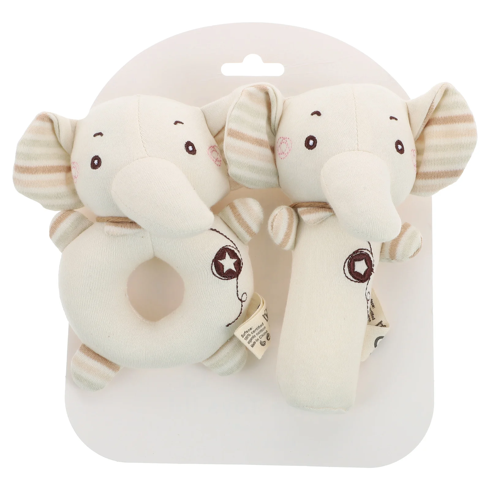 

2pcs Cotton Stuffed Ivory Lovely Rattle Music Reusable Soft Baby Music Baby Handbell Toys Infant Toys