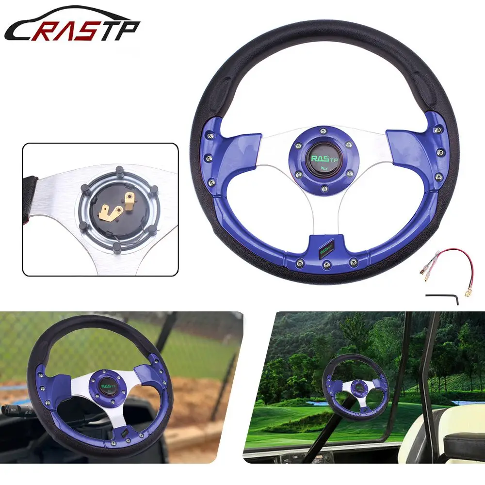 

RASTP-13 Inch PU Auto Racing Steering Wheels Drifting Sport Steering Wheel 6 Blots RS-STW018-TP
